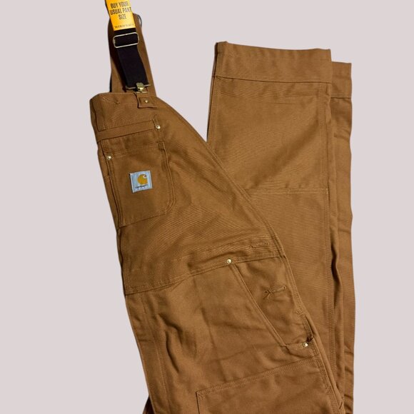 Carhartt Duck Bib‎ Men's Overalls Relaxed Fit Brown Size 42 X 36 NWT - Picture 10 of 12
